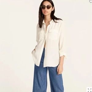 J Crew Silk Button Up Shirt sz 6